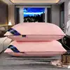 100% Cotton Pillow Hotel Pillows Bedroom Bed Sleep Cervical Pillow Middle-High Pillow Core Frosted Thickened Cover Wash Machine 5