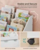 SONGMICS Kids Bookshelf and Toy Organizer, Toy Storage Chest and Bookcase with 3 Shelves, Storage Box with Wheels, Multipurpose 5