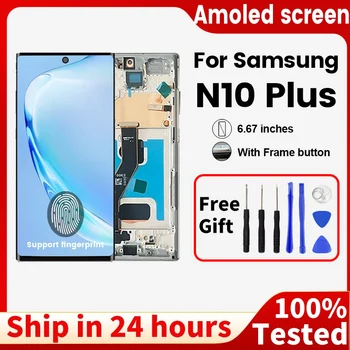 Per Samsung Galaxy note10 plus Schermo N975 N975F N9750 Display Touch Screen note 10+ sostituzione lcd Supporto S Pen Impronte digitali