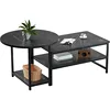 Coffee Table, Black Modern Coffee Tables for Living Room 2 in 1Detachable Small Center Table Set with Storage 5