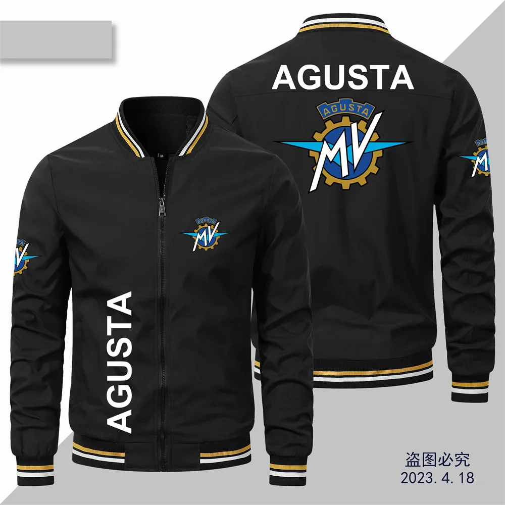 MV AGUSTA 프린트 로고 재킷 남성용, 오버사이즈 파일럿 재킷, 경량 의류, 인기 신상