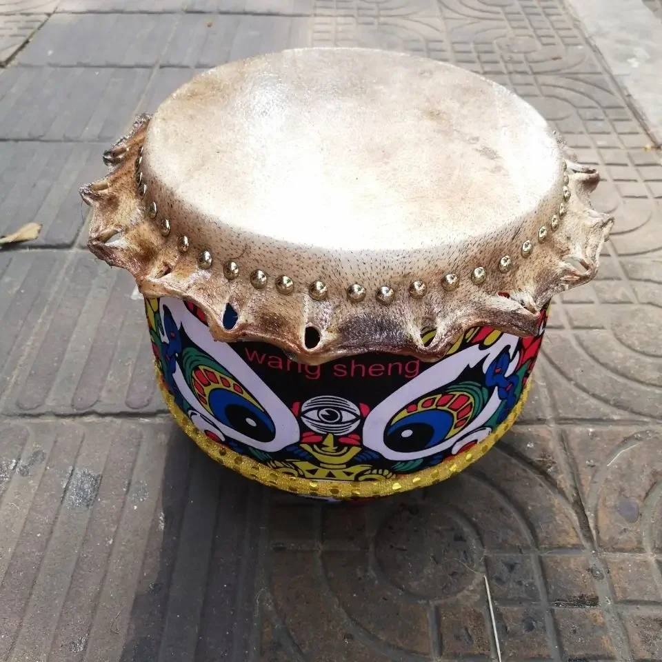 8 Inch High Quality Professional Chinese Drum Dragon and Lion Dance Wood Good Sound Traditional Musical Instrument