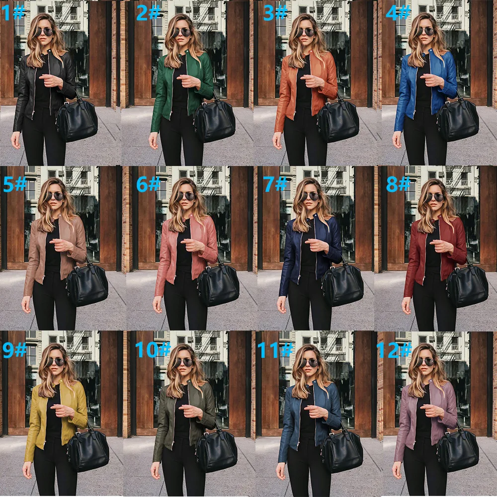 

New hot autumn winter women's fashion PU suit small coat