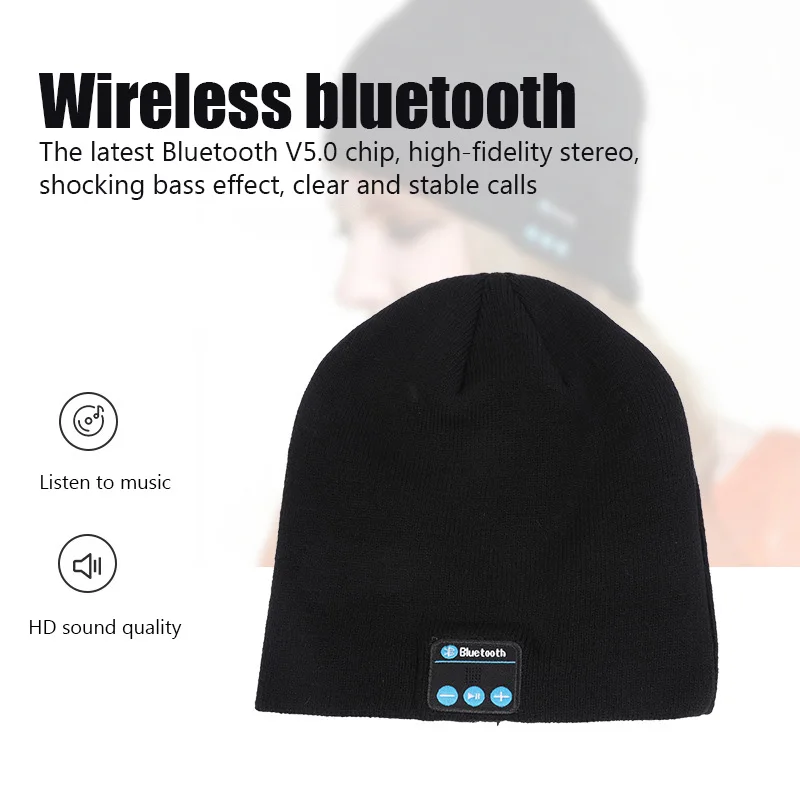 Bonnet LED Bluetooth V5.0, AIMMIE Music Knit Hats avec gants