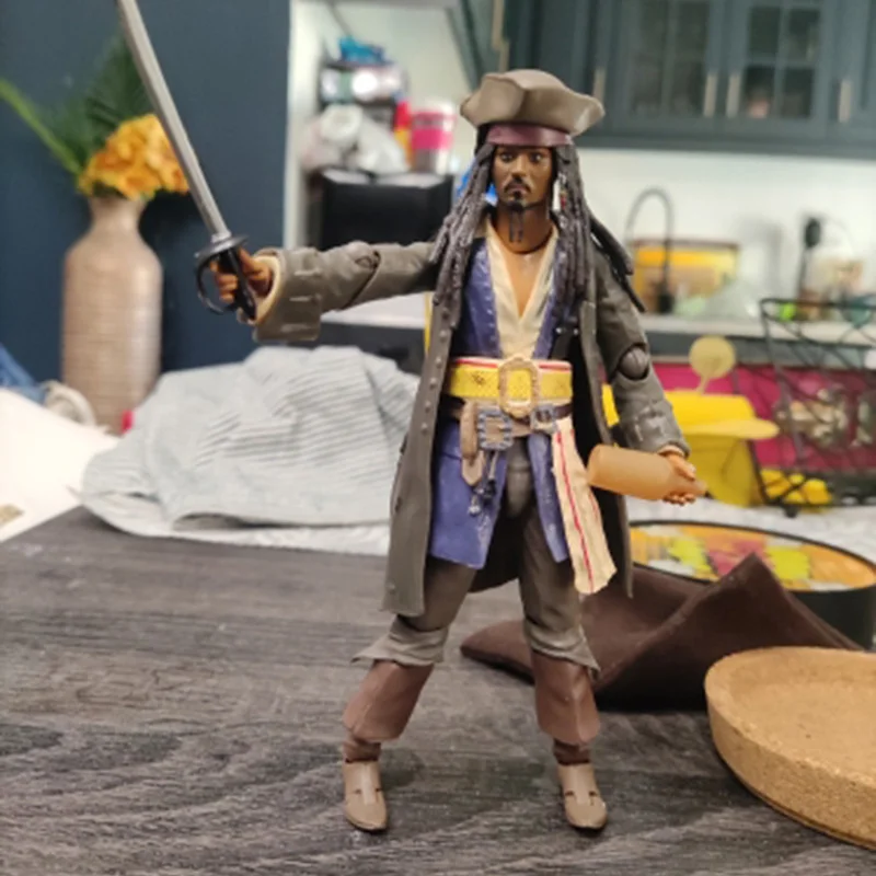 Shfigurats Pirates Of The Caribbean Captain Jack Sparrow Action Figure Modello Da Collezione Bambola Giocattolo 15Cm