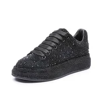 Nouvelles chaussures décontractées pour femmes à lacets, à bout bas, avec strass scintillants, mode printemps/automne 1