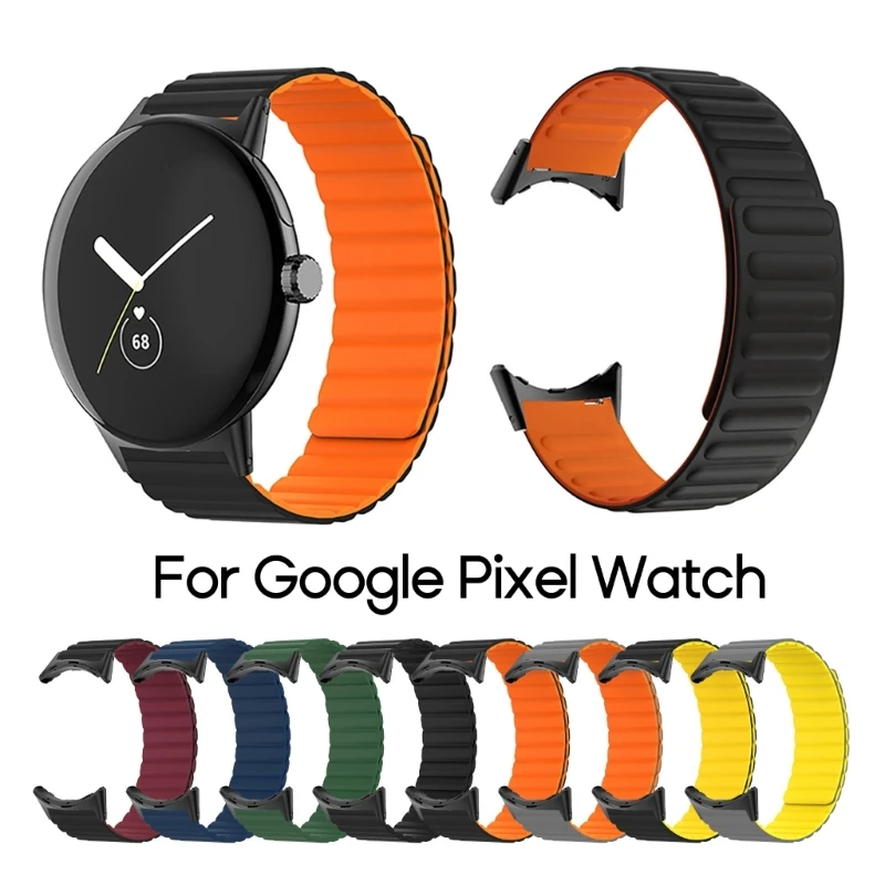 

Magnetic Silicone Strap for Google Pixel Watch SmartWatch Band Durable Bracelet Watch Fashion Belt Wear-resist Wristband