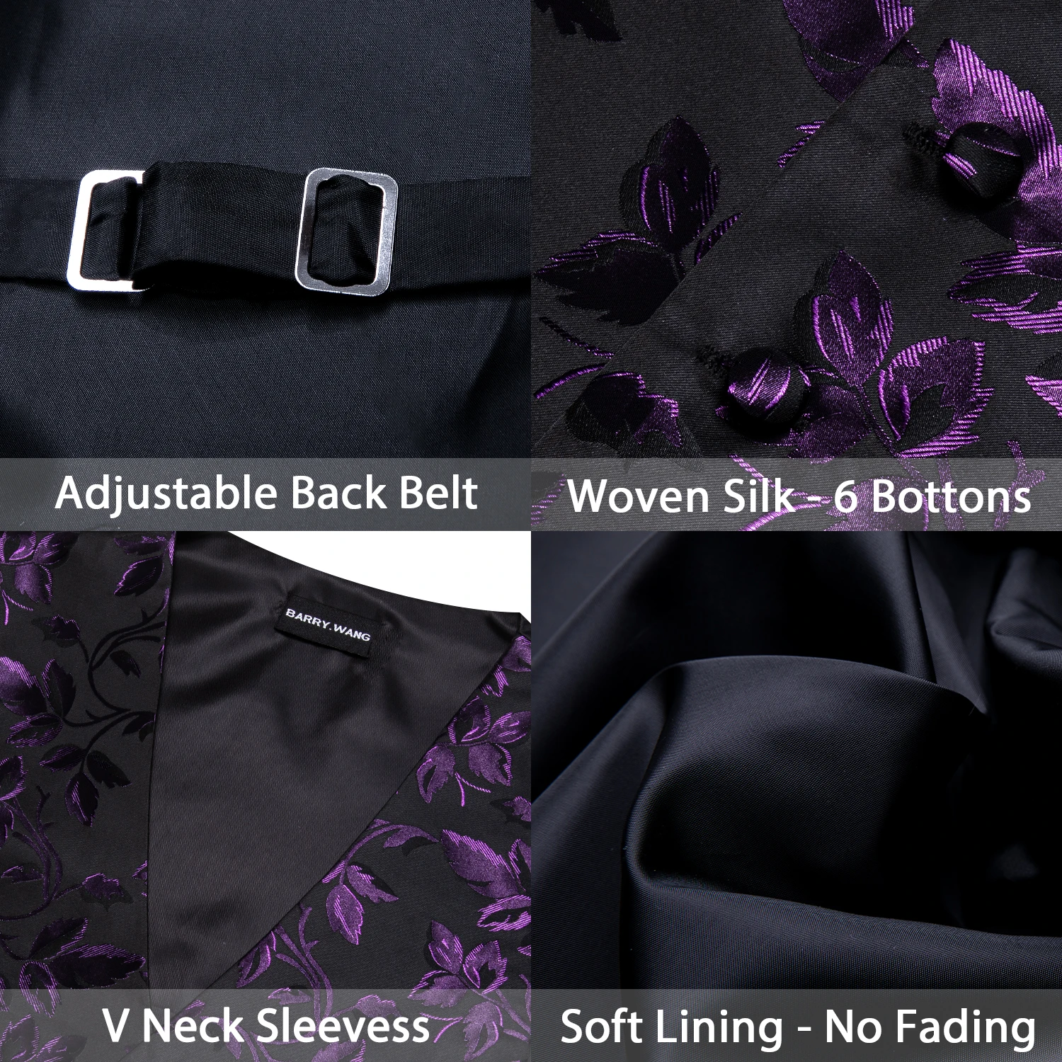 Silk Men Vest Tie Hanky Cufflinks Set dress vests