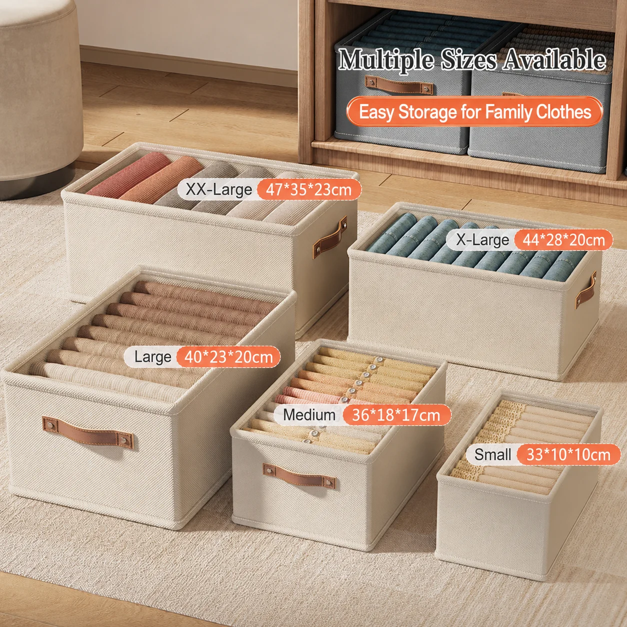 Large Foldable Oxford Fabric Storage Box with Handle