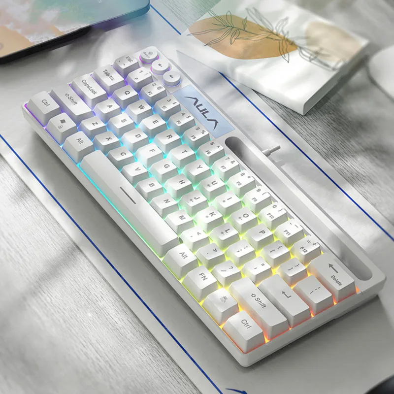 

2024New portable 64Keys Membrang Wired Keyboard Backlight Mini Keypad Easy to carry Laptop computer PC Gaming Keypad blue Pink