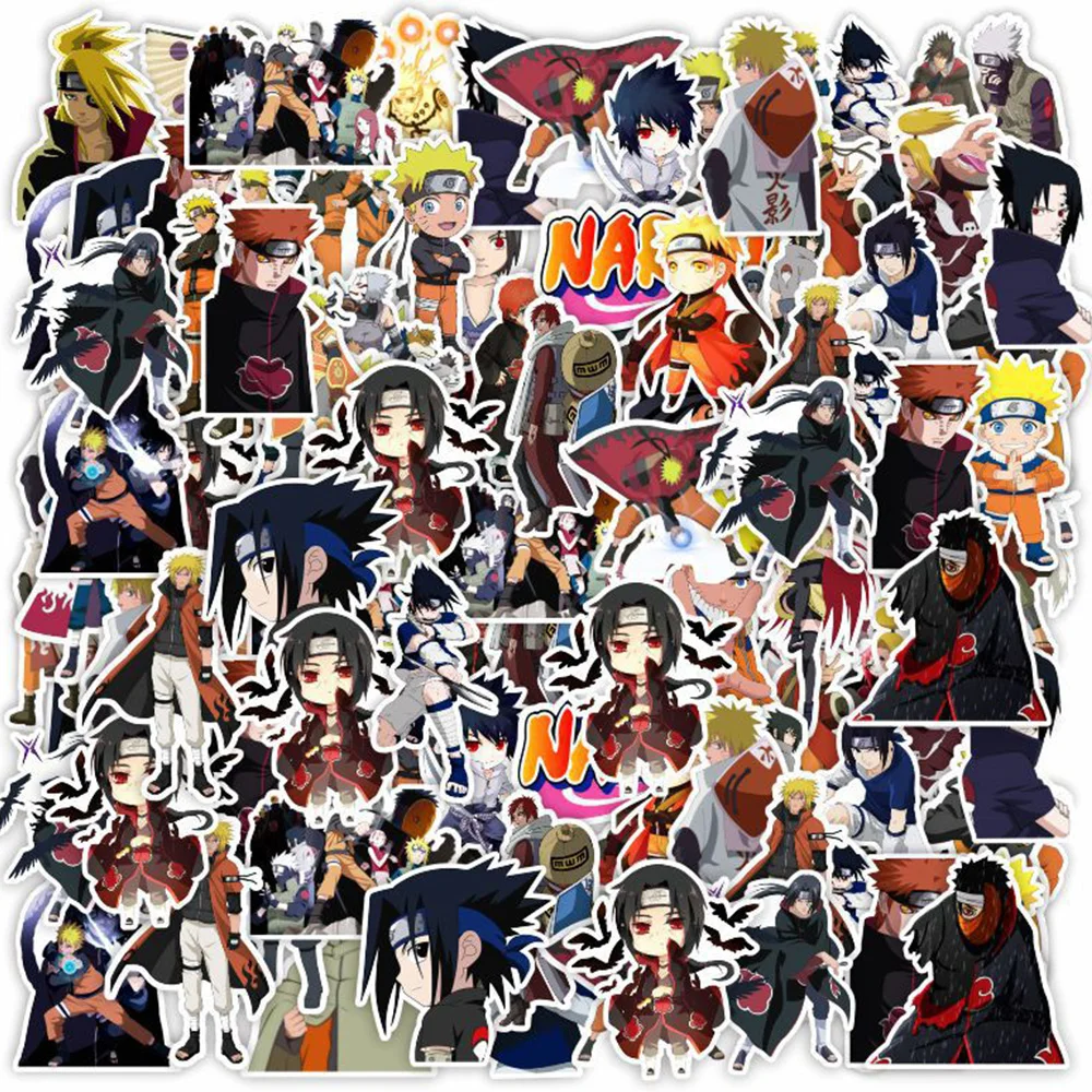 10/30/63pcs NARUTO Uchiha Sasuke Stickers Waterproof Uzumaki Naruto Decal Laptop  Stationery Notebook Car Bike Sticker for Kids фигурка funko pop animation naruto sasuke