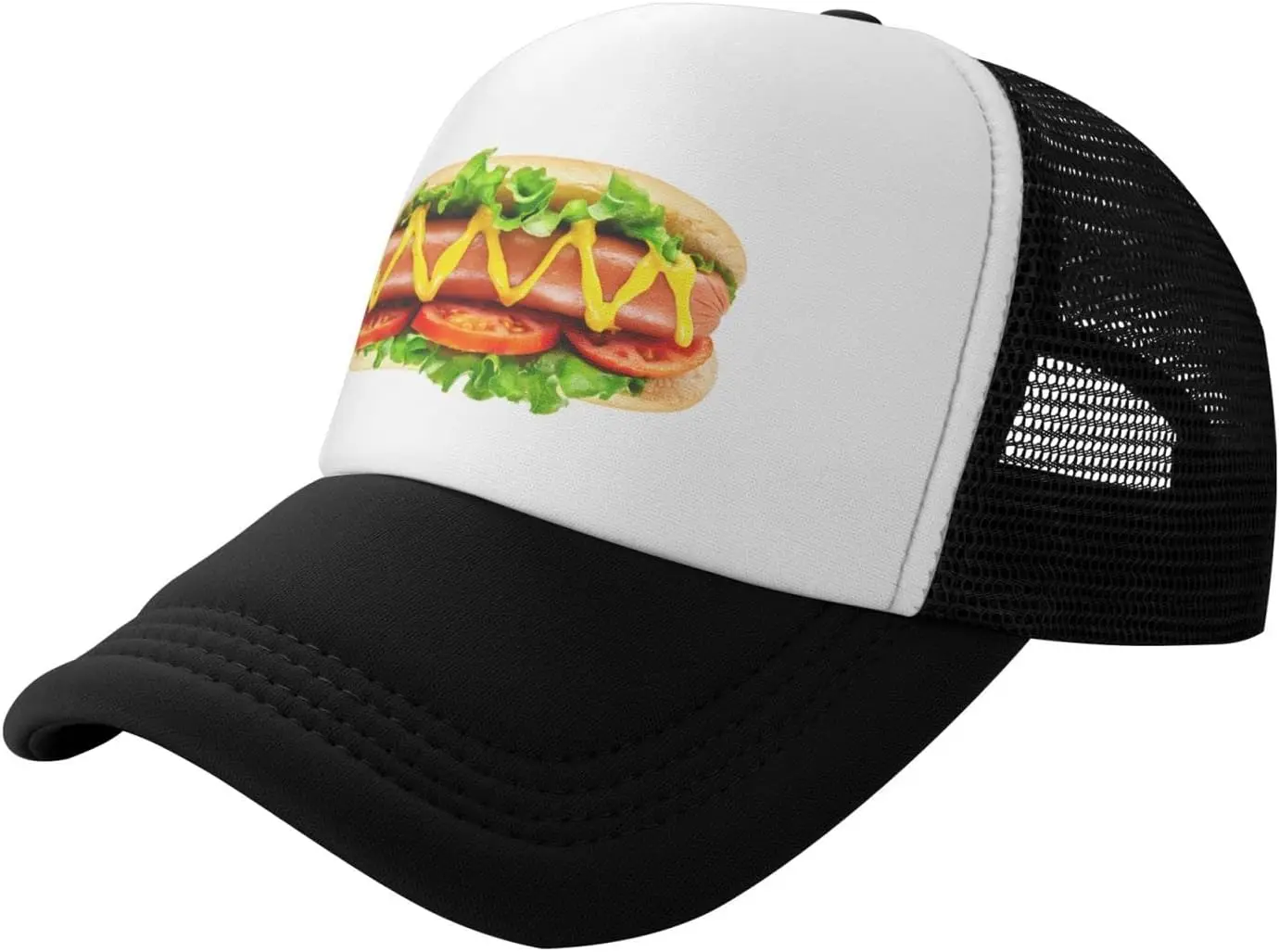 

2D Print Pattern Hot Dog Baseball Cap for Women Men Teens Gifts Funny Trucker Hats for Party Decor Four Seasons One Size