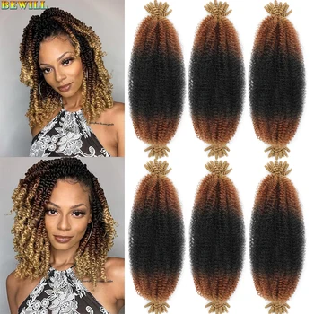 Ombre Ginger Springy Afro Twist Hair 1B 30 27 613 350 Bug Color Pre Fluffed Spring Twist Hair Marley Braiding Hair for Soft Locs 1
