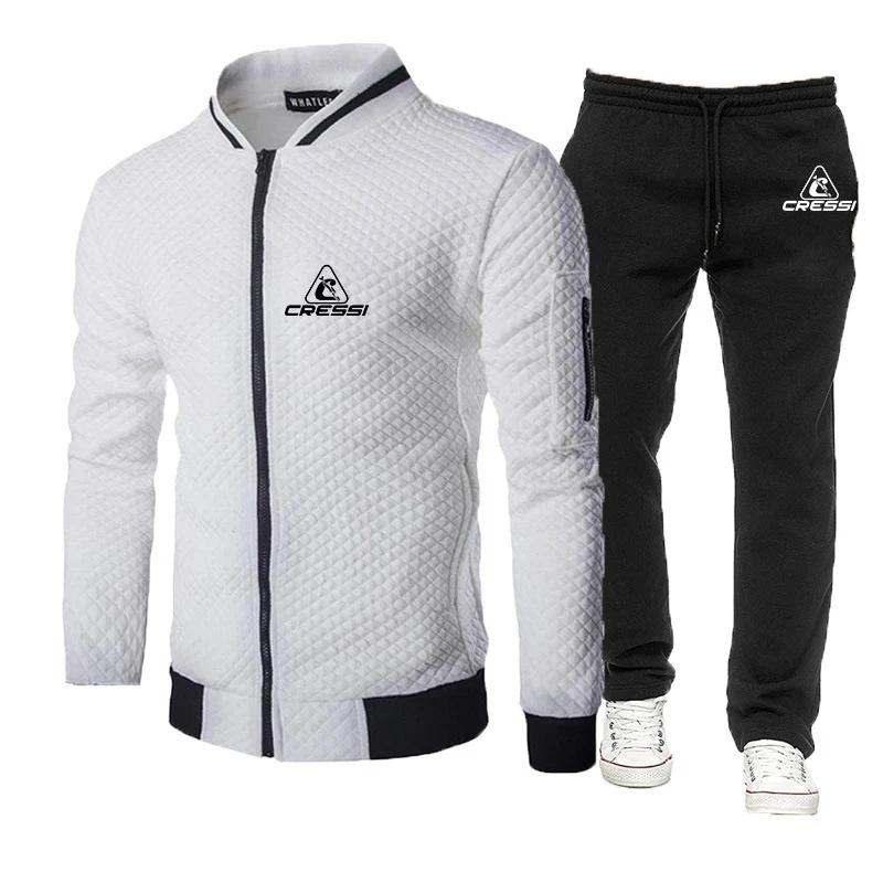 Scuba diving Cressi 2023 spring men's 2-piece sportswear round neck hooded sweatshirt+trousers men's pullover sportswear suit