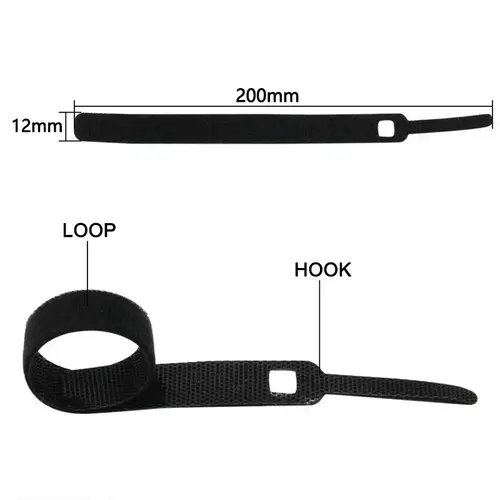 10~1000pcs 7colors Nylon Cable Tie Hook Loop Length 200mm Backpackers Hikers Line Belt Backless Data Line Strap Magic Sticker - Image 2