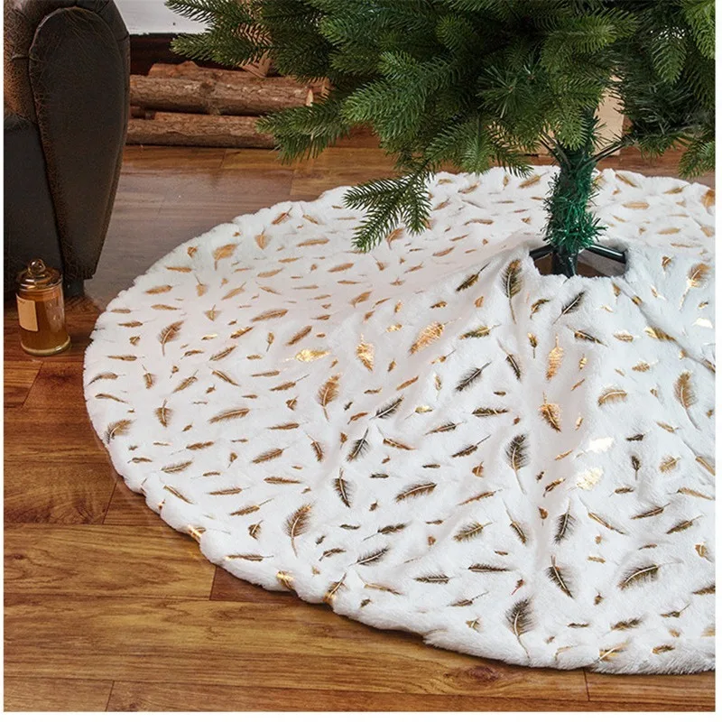 1 PC Christmas Decorations Christmas Gold Silver Feather Tree Skirt  Christmas Tree Decorations Home Decoration - AliExpress