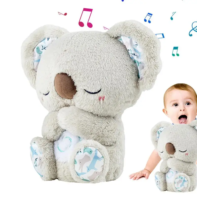 

Koala Bear Stuffed Animal Breathing Adjustable Kids Soother Sound Machine With Music Lights Bedtime Musical Soothe Snuggle Koala