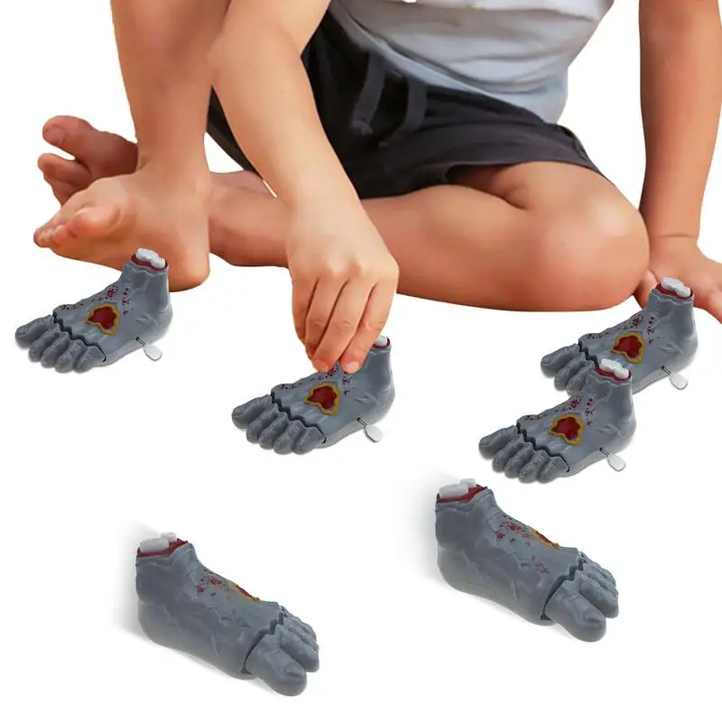 

Cute Halloween Toys 6pcs Practical Grey Ghost Feet Clockwork Toys Multifunctional Halloween Wind-Up Ghost Toy Small Halloween