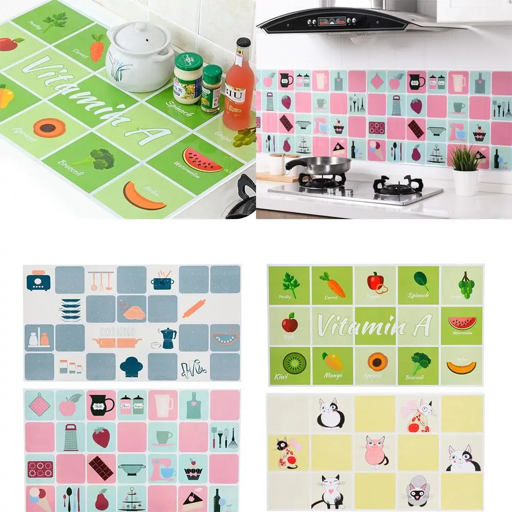 

Самоклеящиеся обои с защитой от загрязнений, Мультяшные декоративные настенные наклейки, термостойкие, устойчивые к высоким температурам