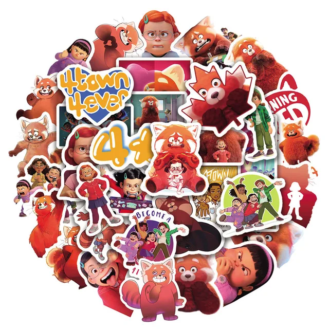 10/30/50pcs Disney Movie Turning Red Cartoon Stickers Motorcycle Luggage Laptop Phone Car Diary Graffiti Sticker for Kids Toy 1