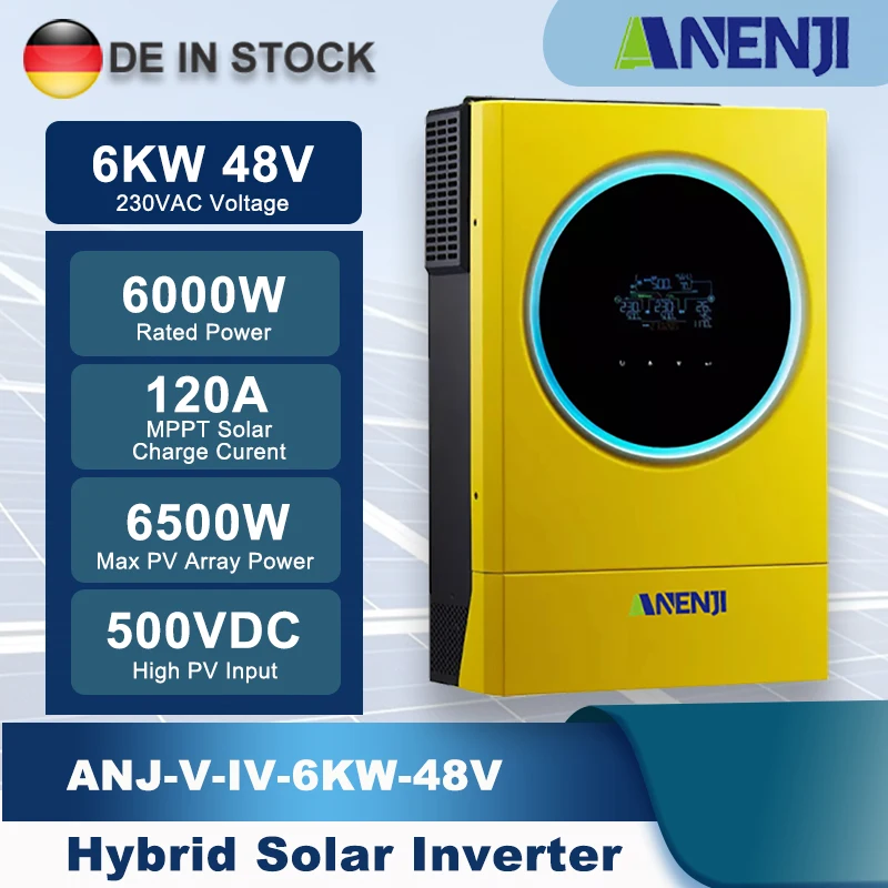 Inverter Fotovoltaico Ibrido 6Kw 48V 220V Onda Sinusoidale Pura Off Gird Tie Inverter Solare Pv 500V 120A Mppt Caricatore Solare Inversor