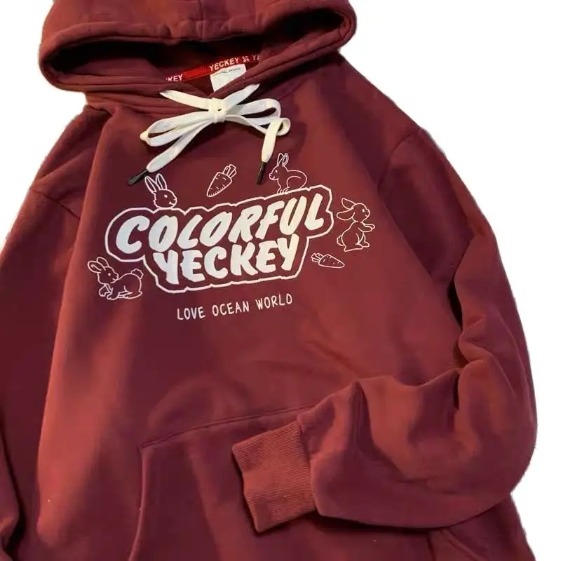 Kawaii Hoodie Long-Sleeved Casual Cute Rabbit Style Women'S Men Top 2023 Loose Ulzzang Fashion Women'S Sweatshirt