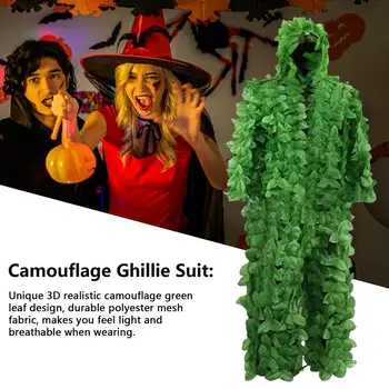 Leaf Suit For Hunting 3d Leafy Camo Suit With Adjustable Elastic Waist Gilly Suit For Wildlife Photography Bird Watching 5