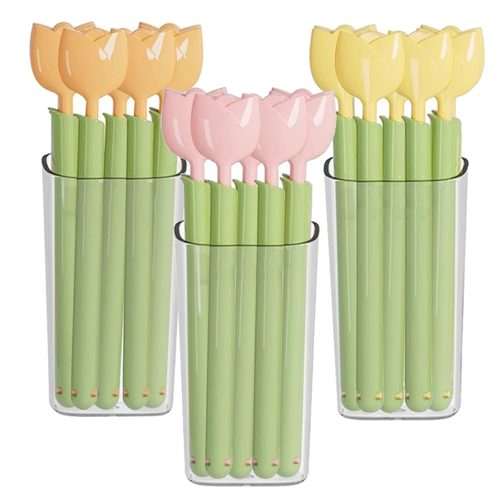 

5Pcs Tulip Shaped Bag Clip Snack Sealing Clip With Magnetic Storage Box Portable Home Kitchen Food Storage Bag Clamps