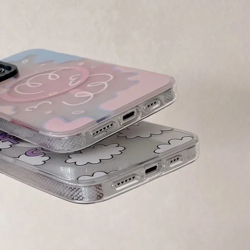 Transparent Border Better Things Are Coming Pattern iPhone 13 14 15 Pro Max Protective Case with MagSafe