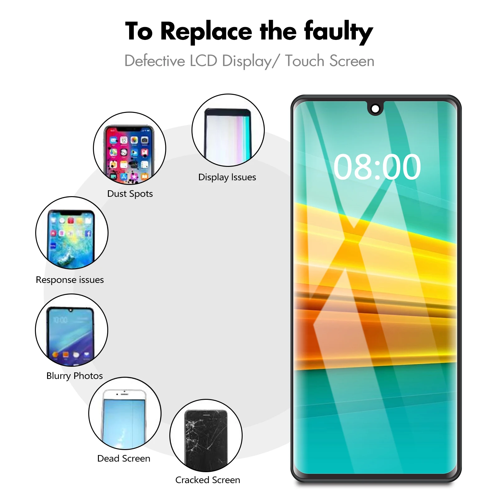 Ori LCD 디스플레이 터치 스크린 디지타이저 어셈블리 교체 부품, Oneplus ACE2 PHK110 Oneplus 11R CPH2487, 6.74 인치