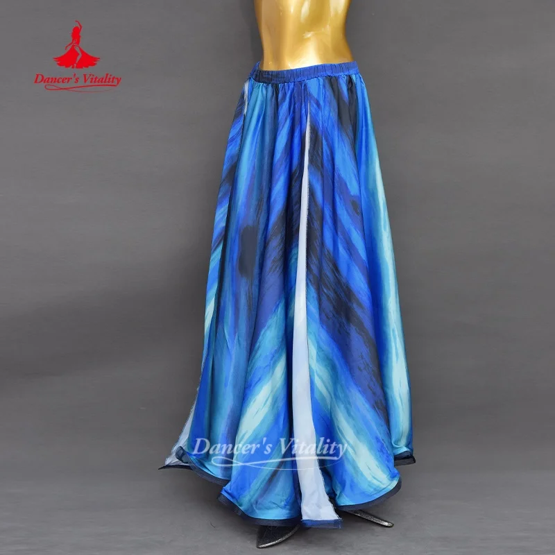 Bauchtanz-Kostüm-Rock für Damen, Satin, geteilter langer Rock, maßgeschneidert, für Erwachsene und Kinder, orientalische Bauchtanz-Kleidung, Röcke – Detail 18