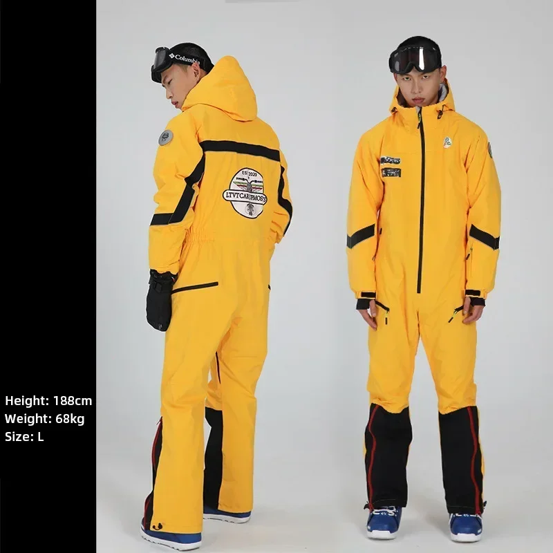 NewStyleSnowboardingOnepieceSkiSuitsforMenThermalWaterproof
