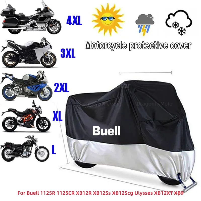 

Чехол для мотоцикла Buell 1125R 1125CR XB12R XB12Ss XB12Scg ulyss XB12XT XB9, водонепроницаемый всесезонный пыленепроницаемый УФ-защитный