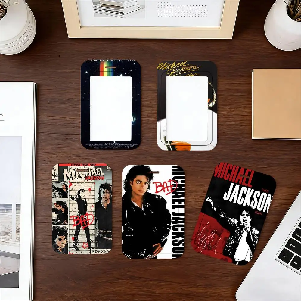 M-Michael J-Jackson 포켓 끈 카드 홀더 학생증 홀더 넥밴드 카드 홀더 출입 통제