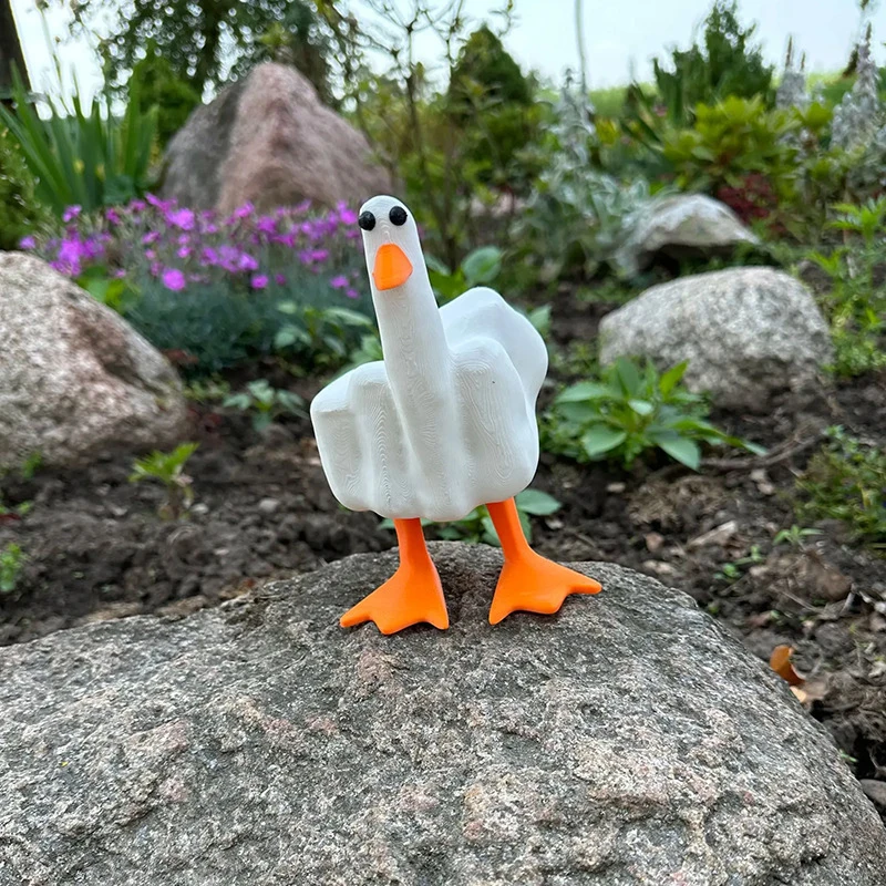 

1PCS Creative Middle Finger Duck Resin Ornament Cute Duckling Statue Garden Art Home Decorations Holiday Quirky Gifts