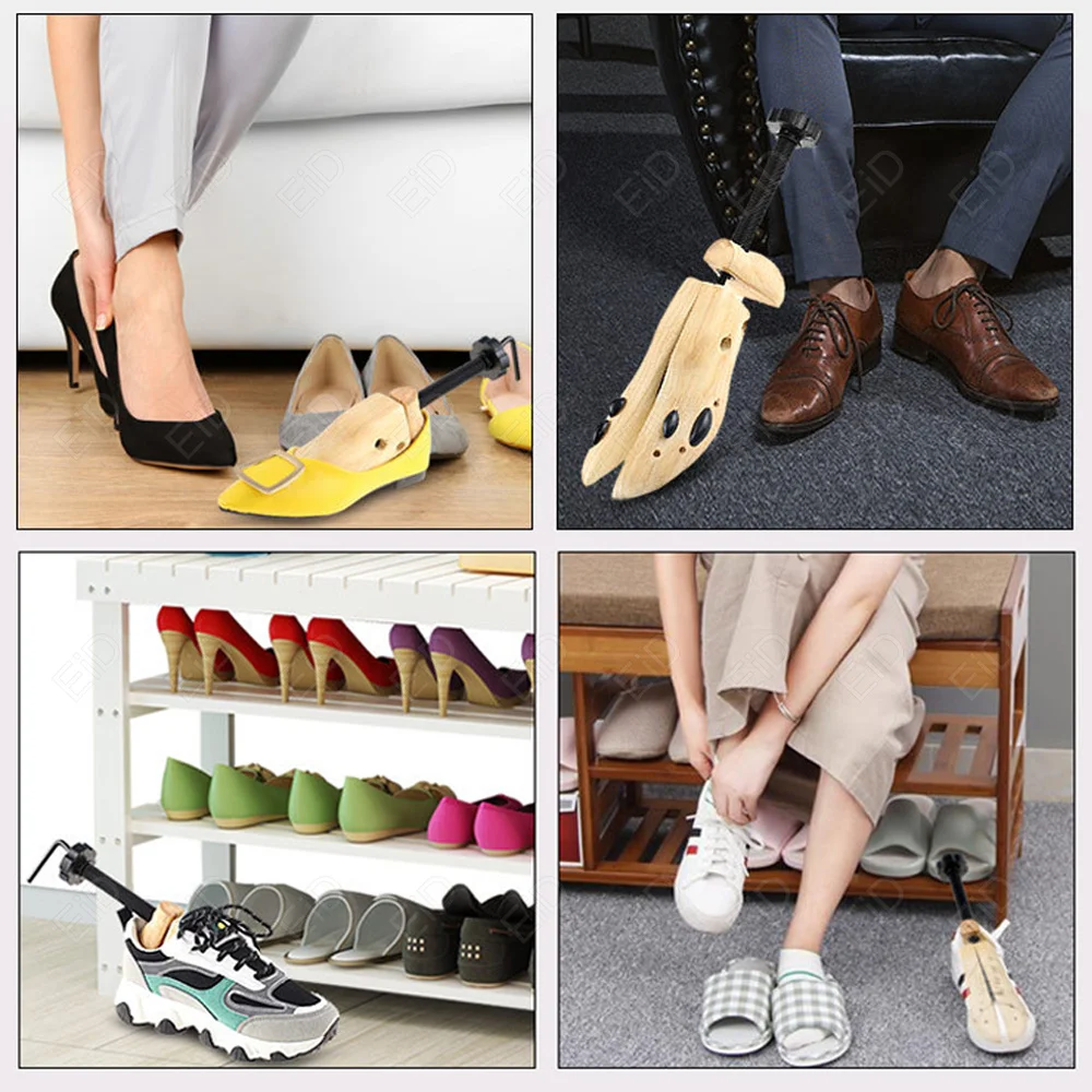 Eid Unisex Schuh trage Holzschuhe Baum Shaper Rack Kiefernholz verstellbare Wohnungen Pumps Stiefel Expander Schuh Bäume Pflege s/m/l – Detail 11