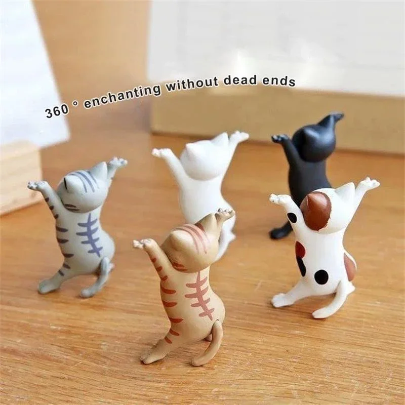 5 PCs Dancing Cat Figure Decoration Animation Cat Model Fashion Toy Enchanting Cat Capsule Toy Doll Cake Decoration 2
