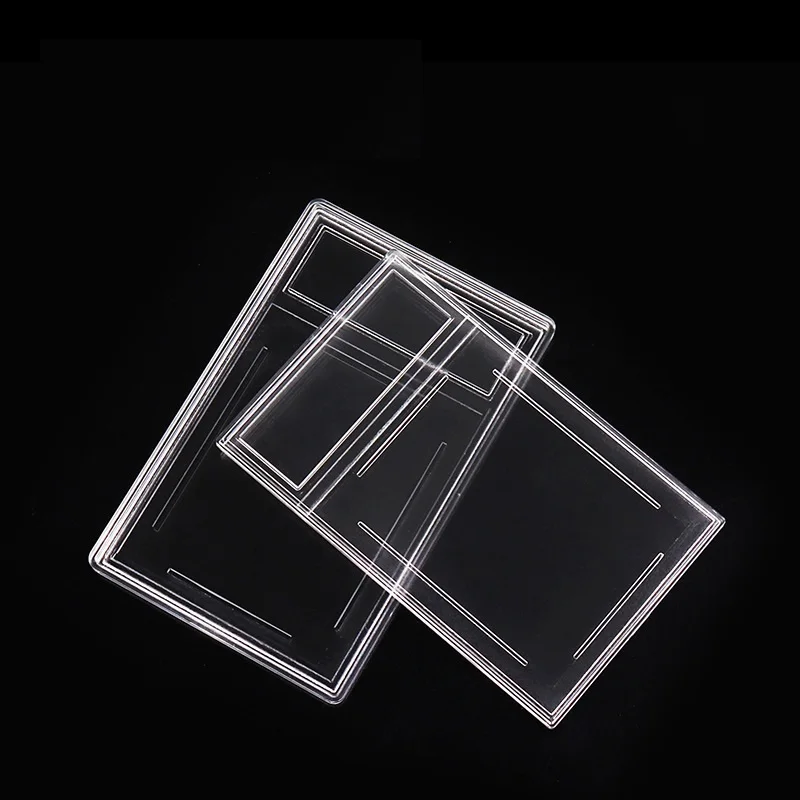 100 Teile/los Stempel Display Schutz Sammlung Fall Box Kleine karte 47x63mm Briefmarke Acryl Halter Großhandel