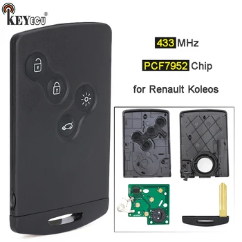Keyforkess 433MHz ID46 PCF7952A Chip Semi-intelligent Smart Card Remote Key Fob per Renault Koleos 2009-2016