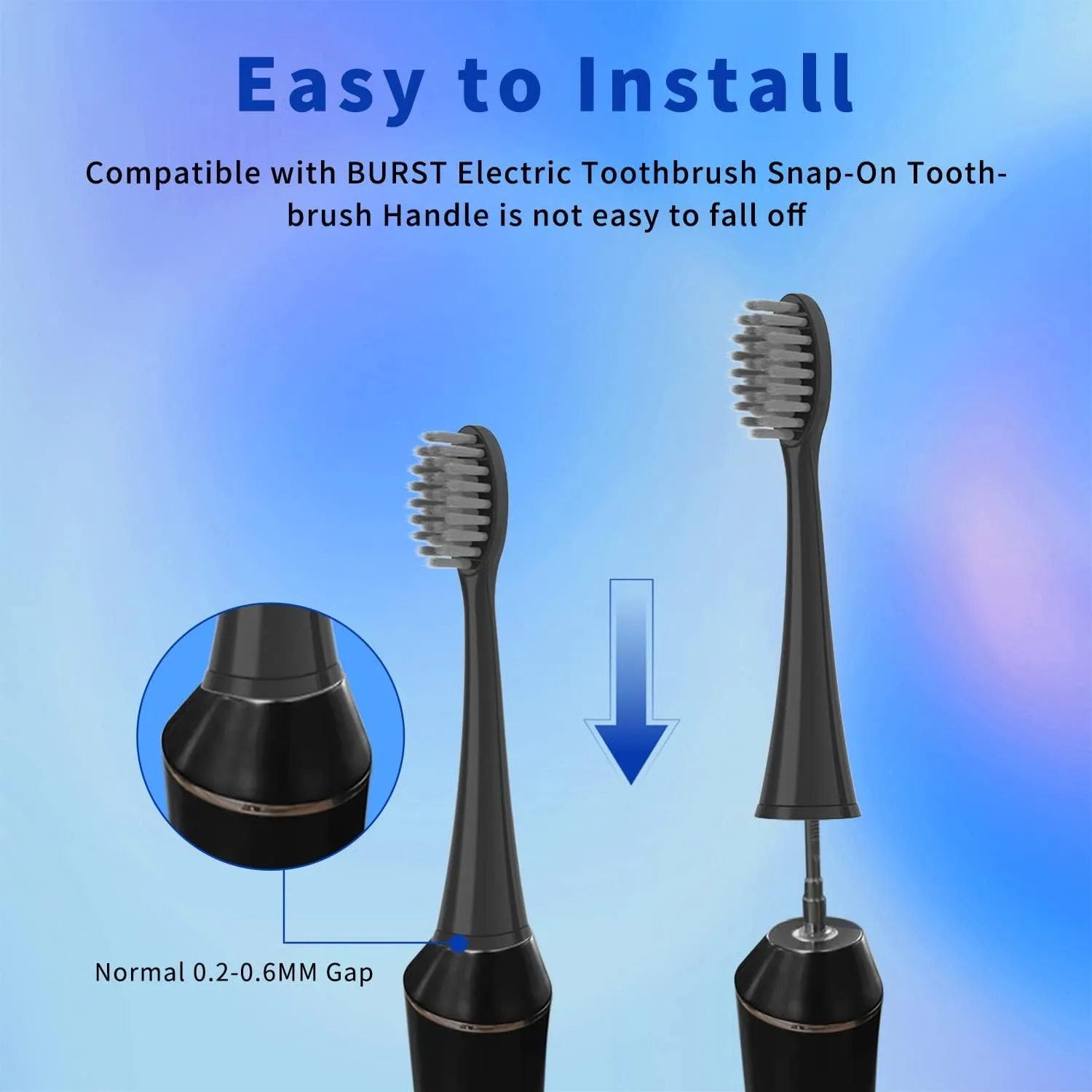 10pcs Replacement Toothbrush Heads Compatible with Burst Adult Electric Toothbrush for Seago S9 S1 S6 S8 S21 S26 S28 SG540 SG860 5