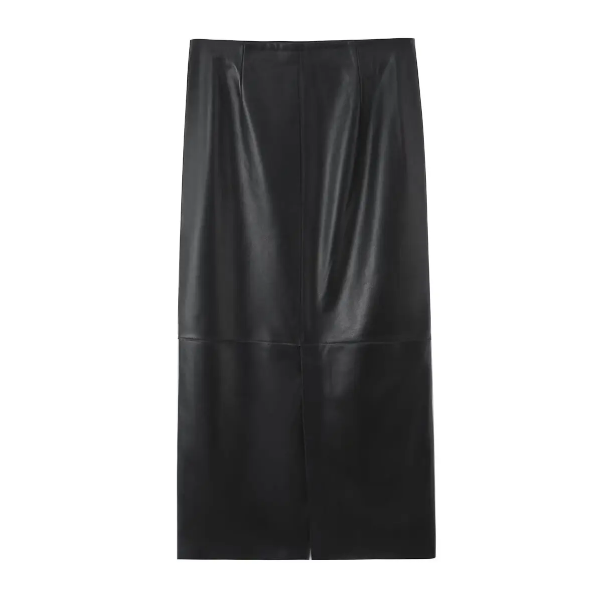 TFAFXY 2026 Frühling Faux Leder Casual Solide Chic Frauen Anzug Cami Schlank Falten Weste Lose Midi Rock Neue Mode Weibliche Sets – Detail 10