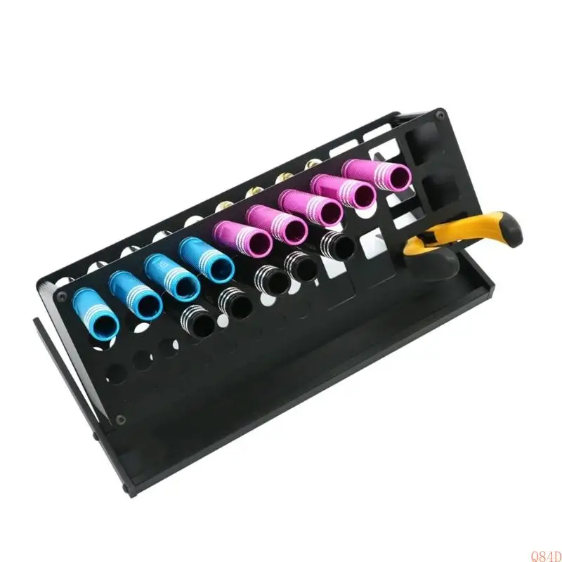 Q84D 헤비 듀티 금속 데스크탑 스크루 드라이버 주최자 도구 액세서리 용 스토리지 랙 홀더 소형 도구 키트 관리