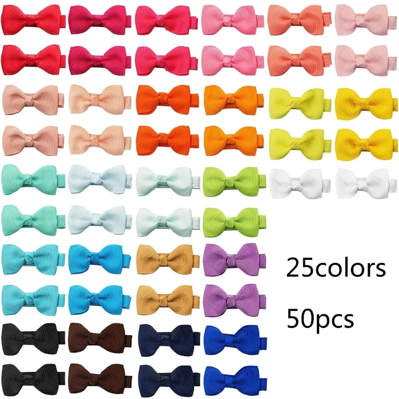 

Hair Clips for Baby Colorful Bows Clip Set of 50 Hairoliday Hair Styling Tool Mini Bow Hairpin Bangs Side Clips G99C