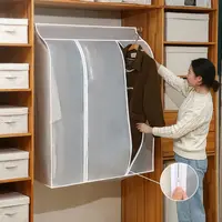 Clothing Dust Cover Transparent Dress Clothes Garment Dust Cover Hanging Organizer Waterproof Dustproof Clothes Wardrobe Storage 1