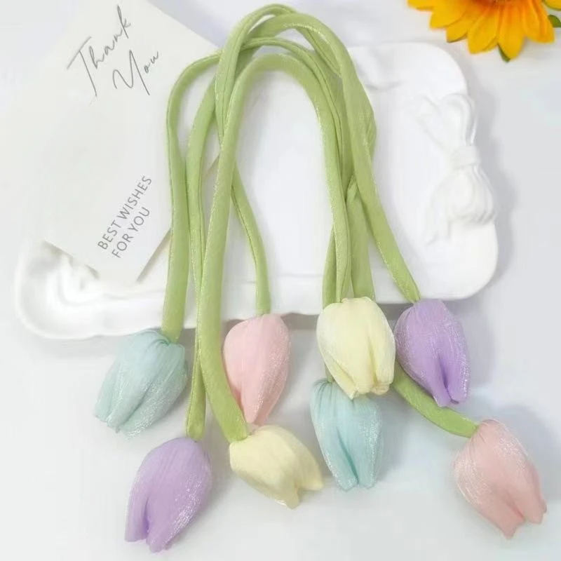 2pcs DIY embroidered flower tulip Patches for clothing Embroidery crochet patches bags decorative parches applique