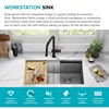 33-Inch Undermount Workstation 16 Gauge Double Bowl Stainless Steel Kitchen Sink with Accessories, KWU112-33 3