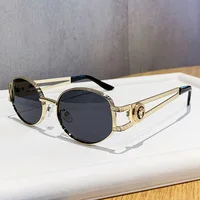 New Vintage Small Oval Sunglasses Metal Frame Women's Luxury Design Sun Glasses Shades for Men Oculos UV400 Gafas De Sol Mujer