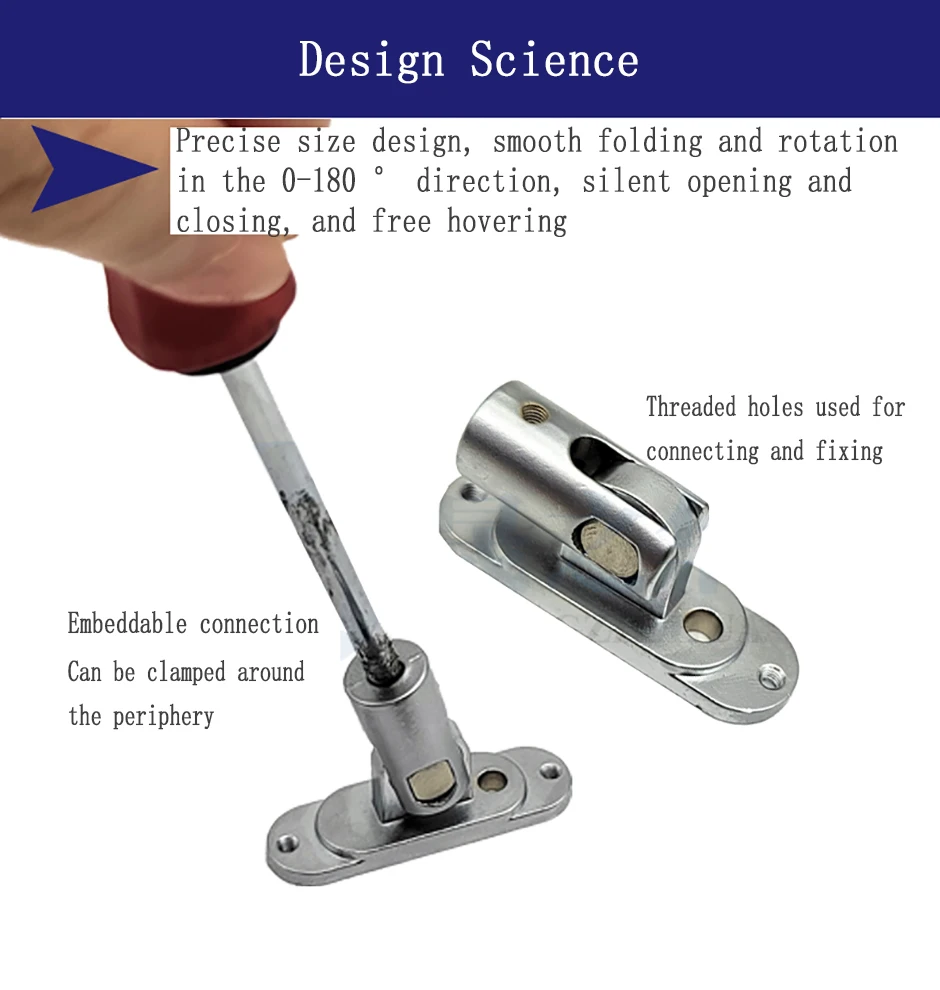 Description Picture 4 of item1PCS 180° Rotating Damping Bracket Connector Can Pass Through The Wire Fold The Table Lamp Shaft Freely Stop The Hinge Freely