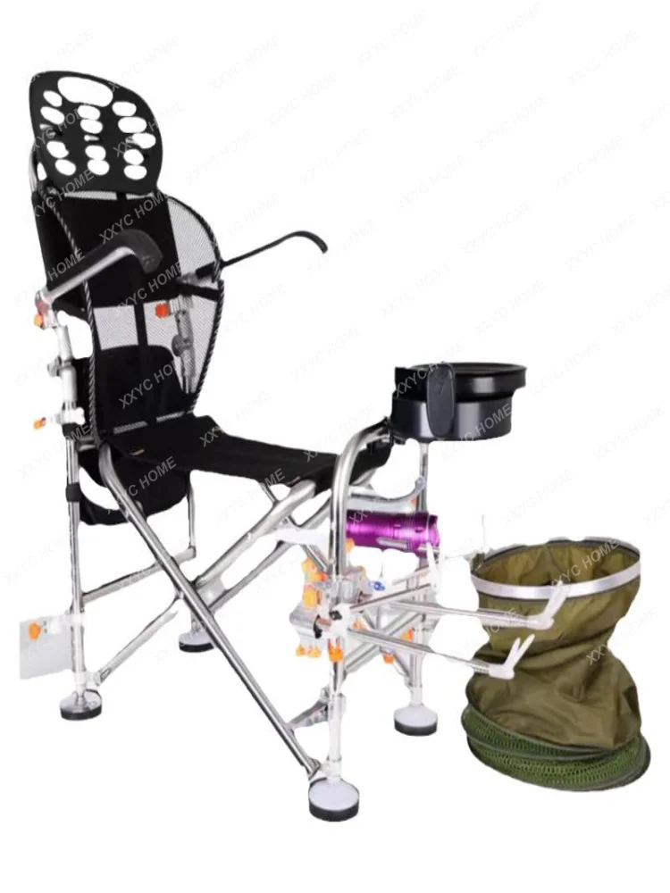 

Full-Floor Multi-Functional Stainless Steel Fishing Chair Ultra-Light Portable Wild Fishing Folding Reclining Small Seat Stool