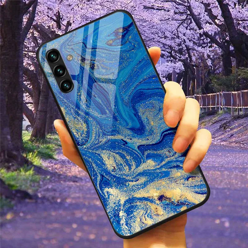 Tempered Glass Hard Cover Case for Samsung Galaxy - Space Design
